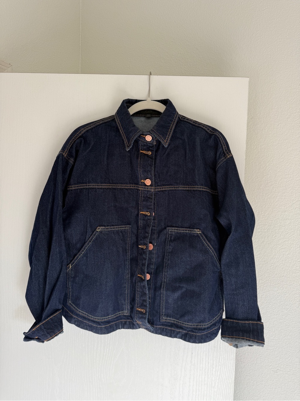 Zara Dark Indigo Denim Jacket with Copper Buttons